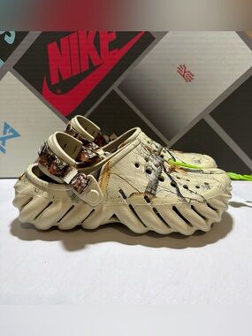 Crocs x Realtree Edge Echo Clogs Bone White Camo 208232-2Y2 Men's Sz 5 WMNS Sz 7